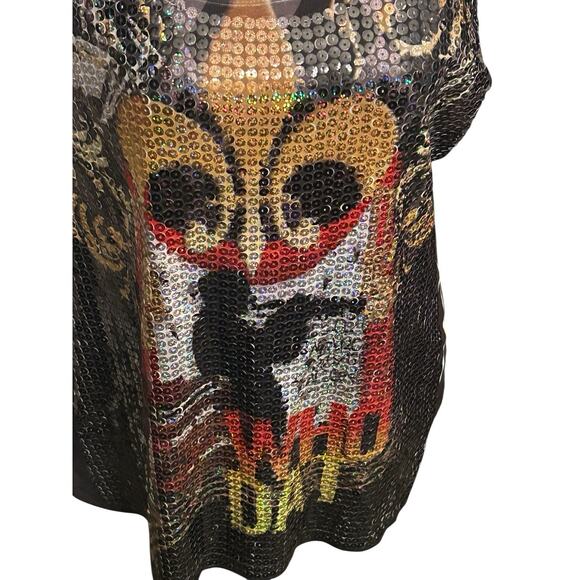 Under Glass “Who Dat” New Orleans Themed Sequined Blouse Women’s Medium - Picture 2 of 10